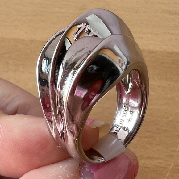 ALEXIS BITTAR FINE COLLECTION 925 STERLING SILVER MARQUIS RIDGED RING BRAND NEW - Picture 8 of 16